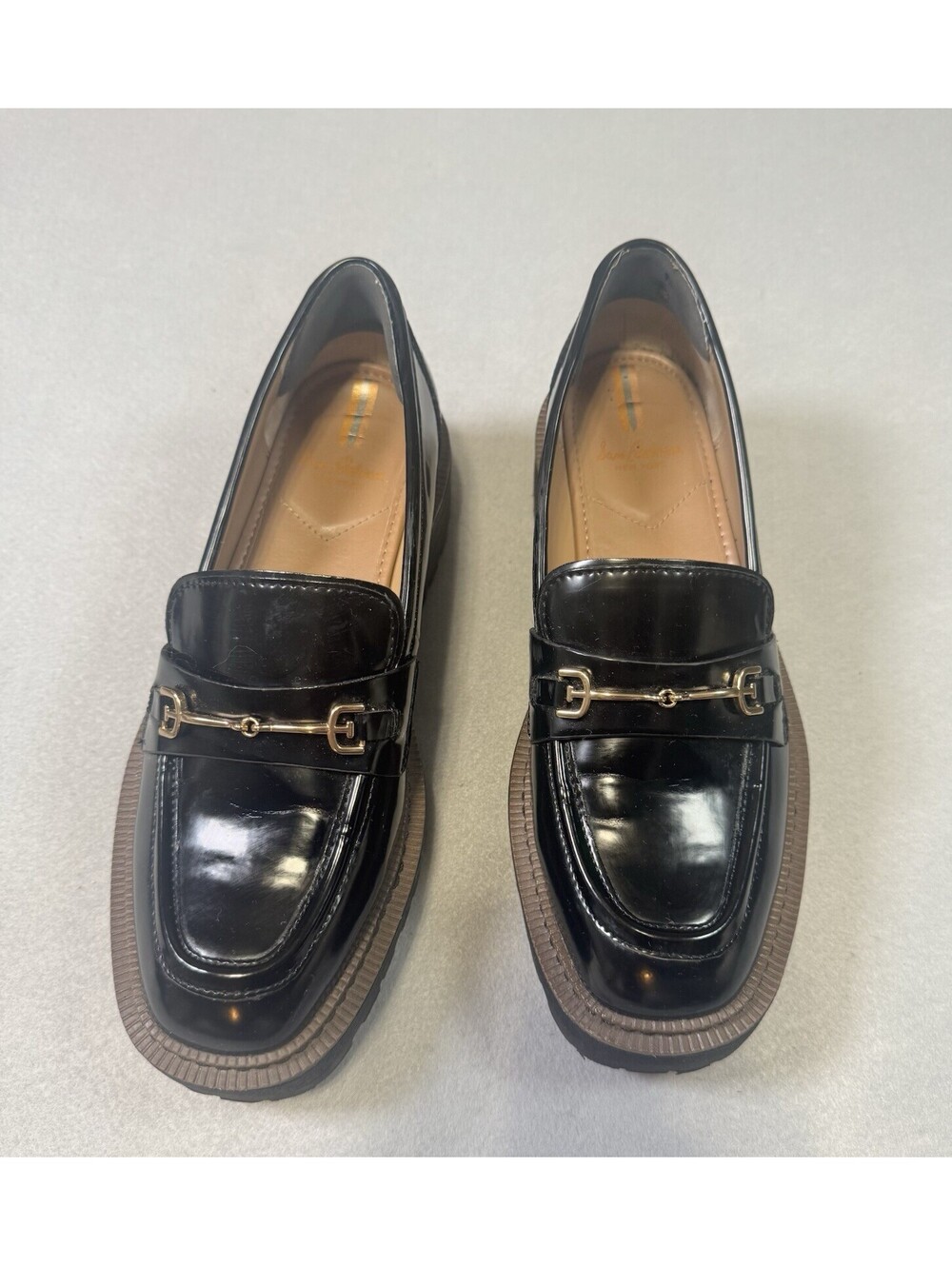 Sam Edelman Laurs Loafers ~ Black With Gold Hardware ~ Size 8.5